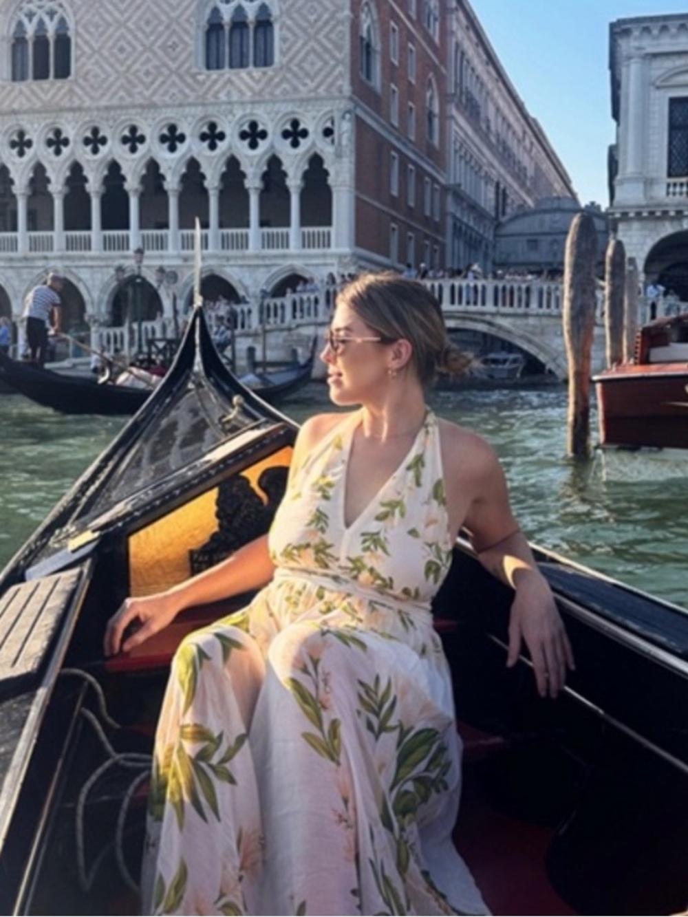 Farm Rio x Anthropologie V-Neck Floral Chiffon Maxi Dress